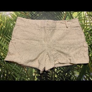 Loft Cream Floral Textured Shorts